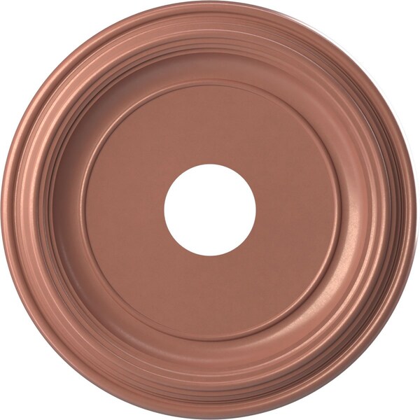 Ekena Millwork PVC Medallion (Canopies up to 9 1/2"), 16"OD x 3 1/2"ID x 1 3/8"P, Metallic Champagne Pink CMP16TRFCP - main